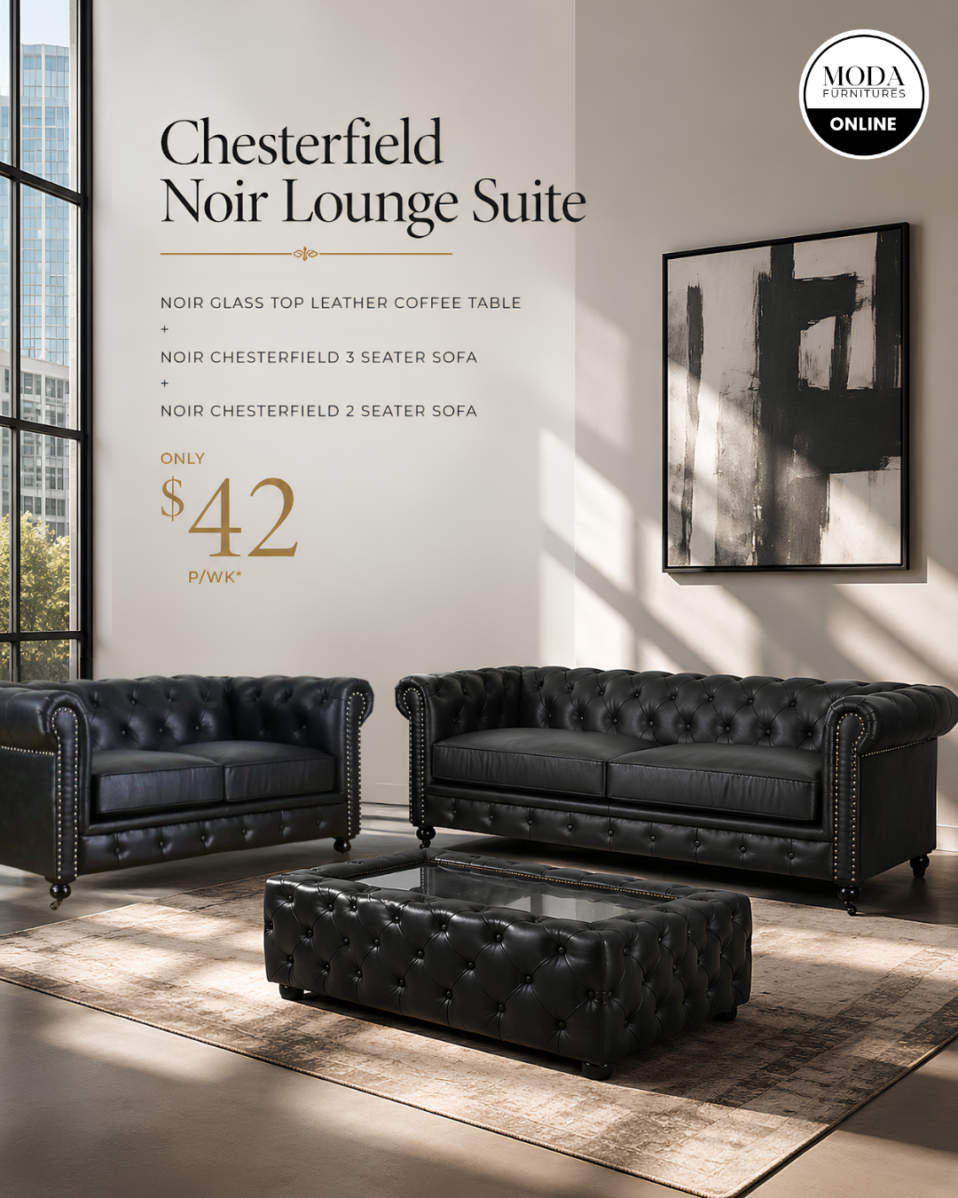 Chesterfield Noir Lounge Suite