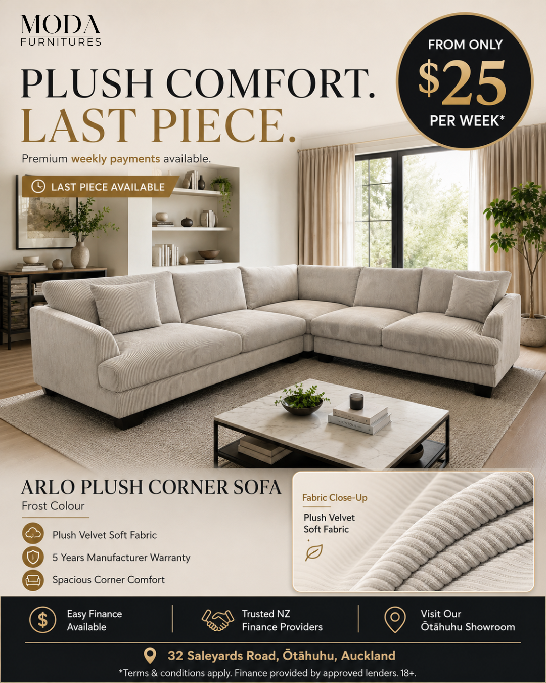 ποΈ Arlo Plush Corner Sofa β Last Piece Deal