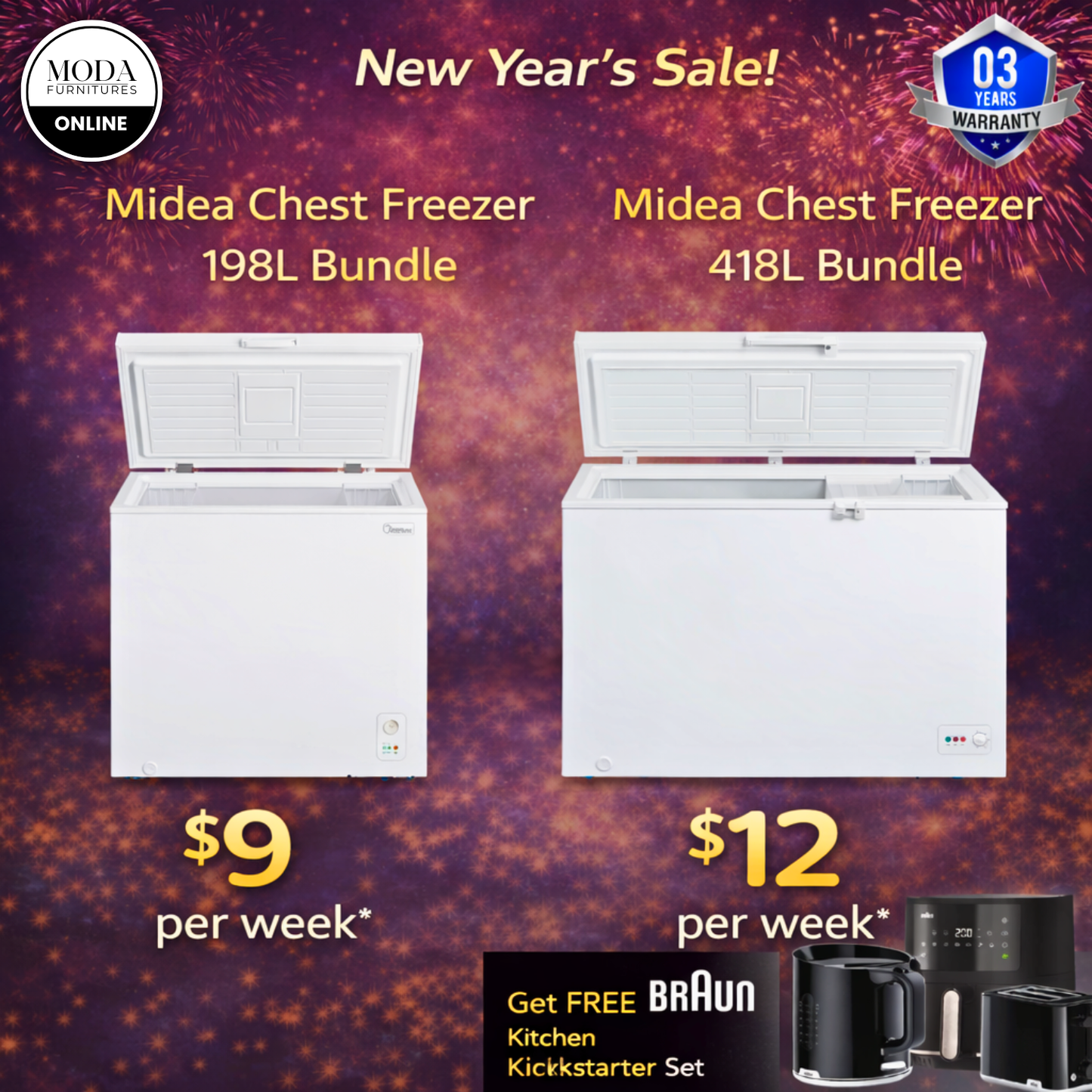 πβοΈ New Yearβs Sale β Midea Chest Freezer Bundles βοΈπ