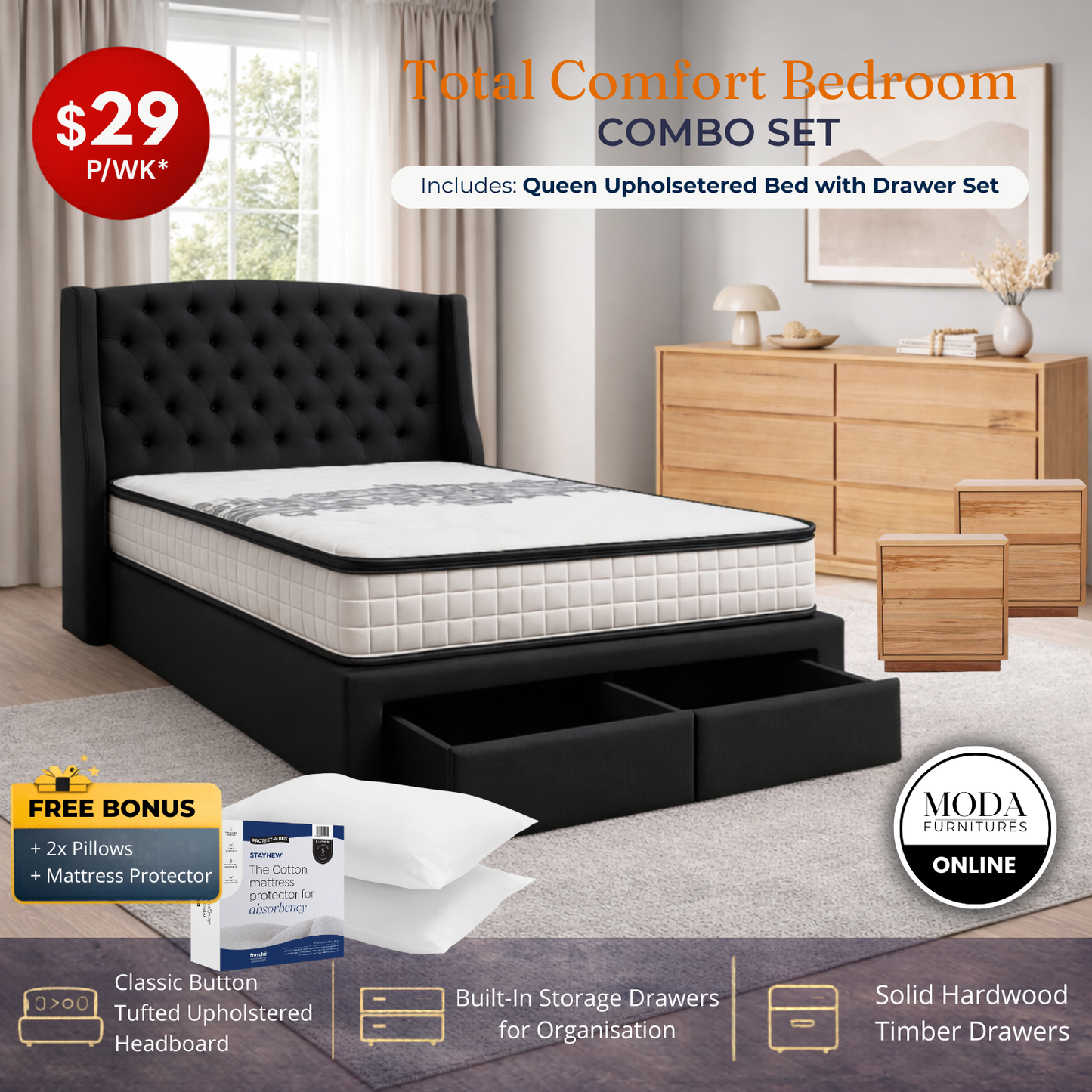 TOTAL COMFORT BEDROOM COMBO SET