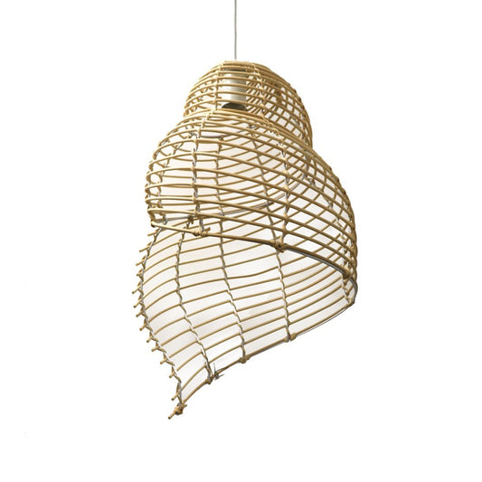 Shell Pendant Rattan - Natural