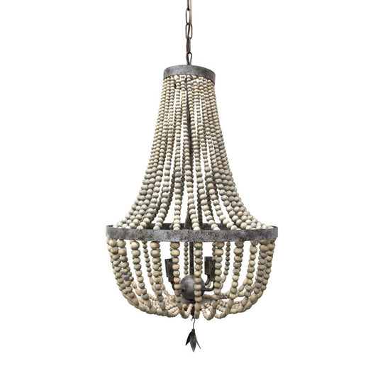 Wood Bead Pendant - Grey