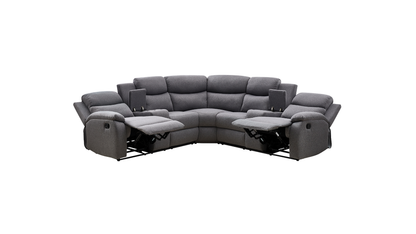 SOREN Manual Reclining Sofa with Cup Holder & Storage Console