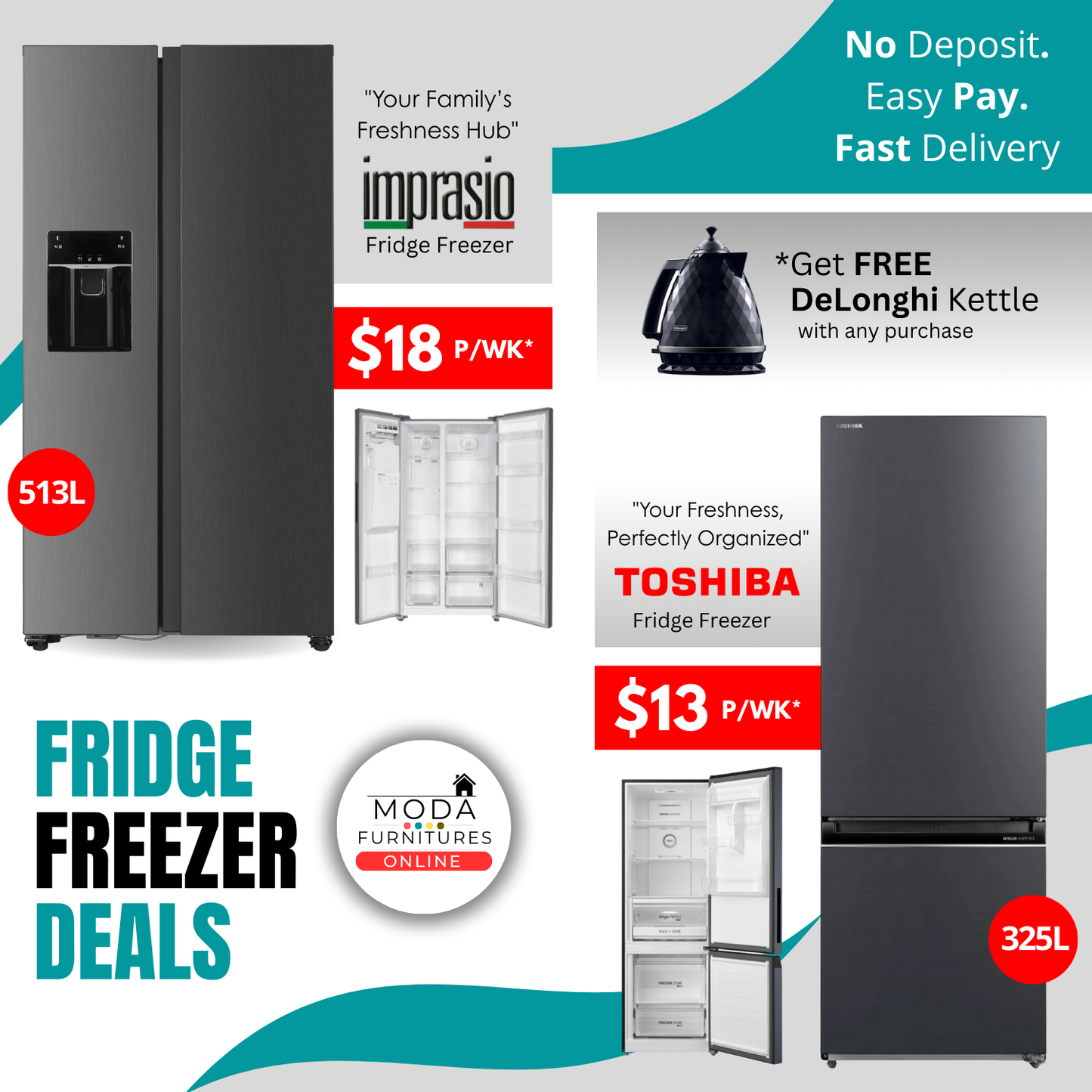 🚰🧊 Refresh Your Kitchen – Fridge Freezer Deals You’ll Love! 💎🍎