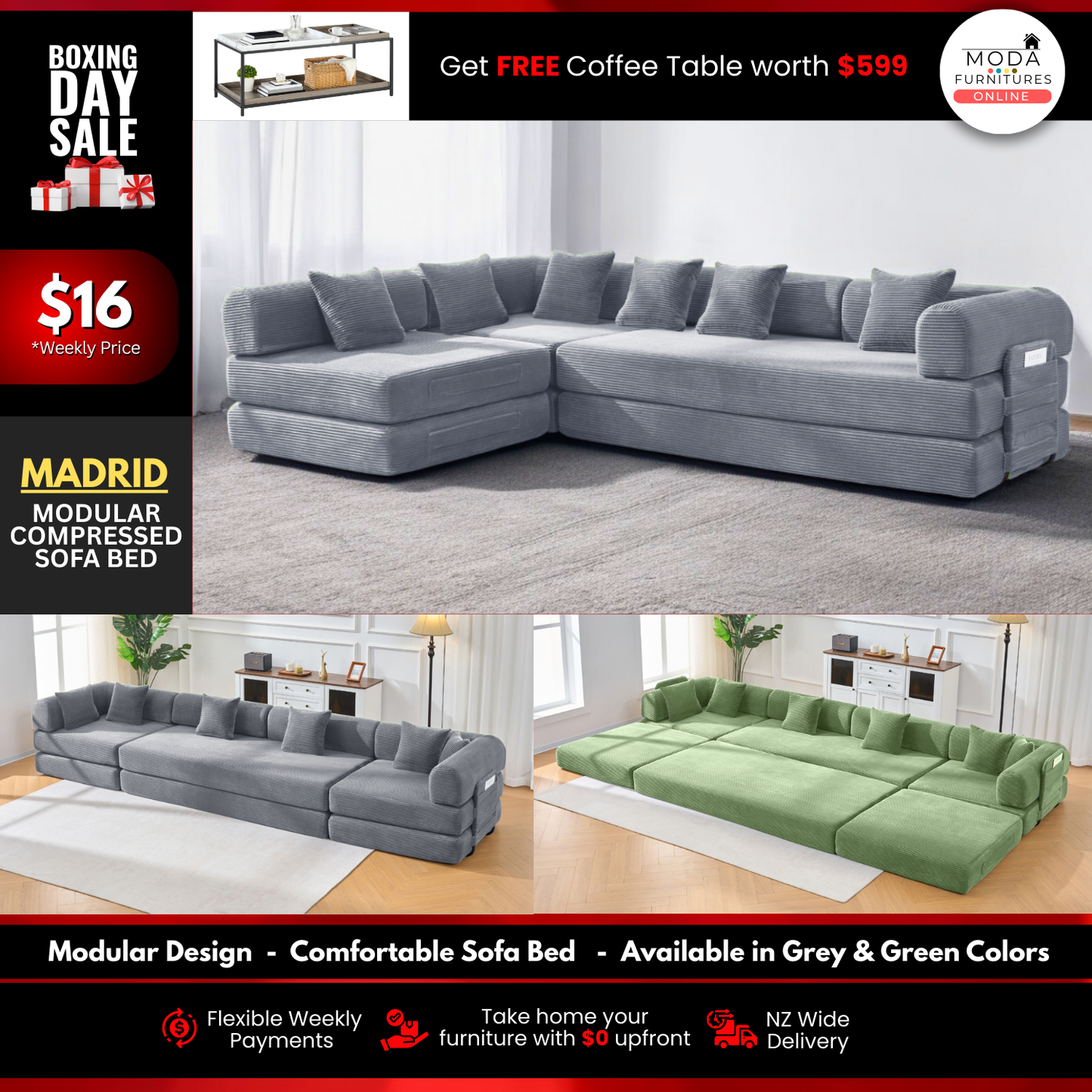 🥊🛋️ Boxing Day Modular Sofa Bed Sale 🛋️
