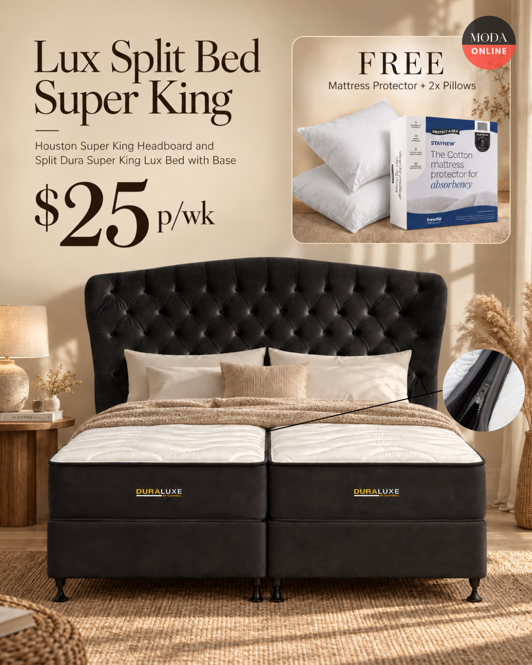 Lux Split Bed Super King