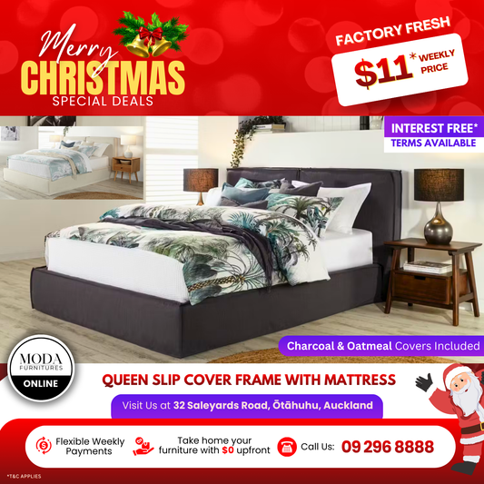 🎄🛏️ Queen Comfort Christmas Slipcover Bed Set 🛏️🎄