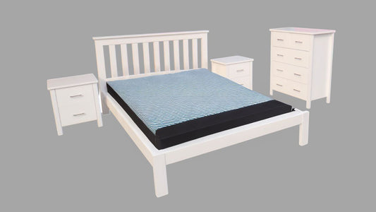 York Bedroom Suite 4Pc (White)