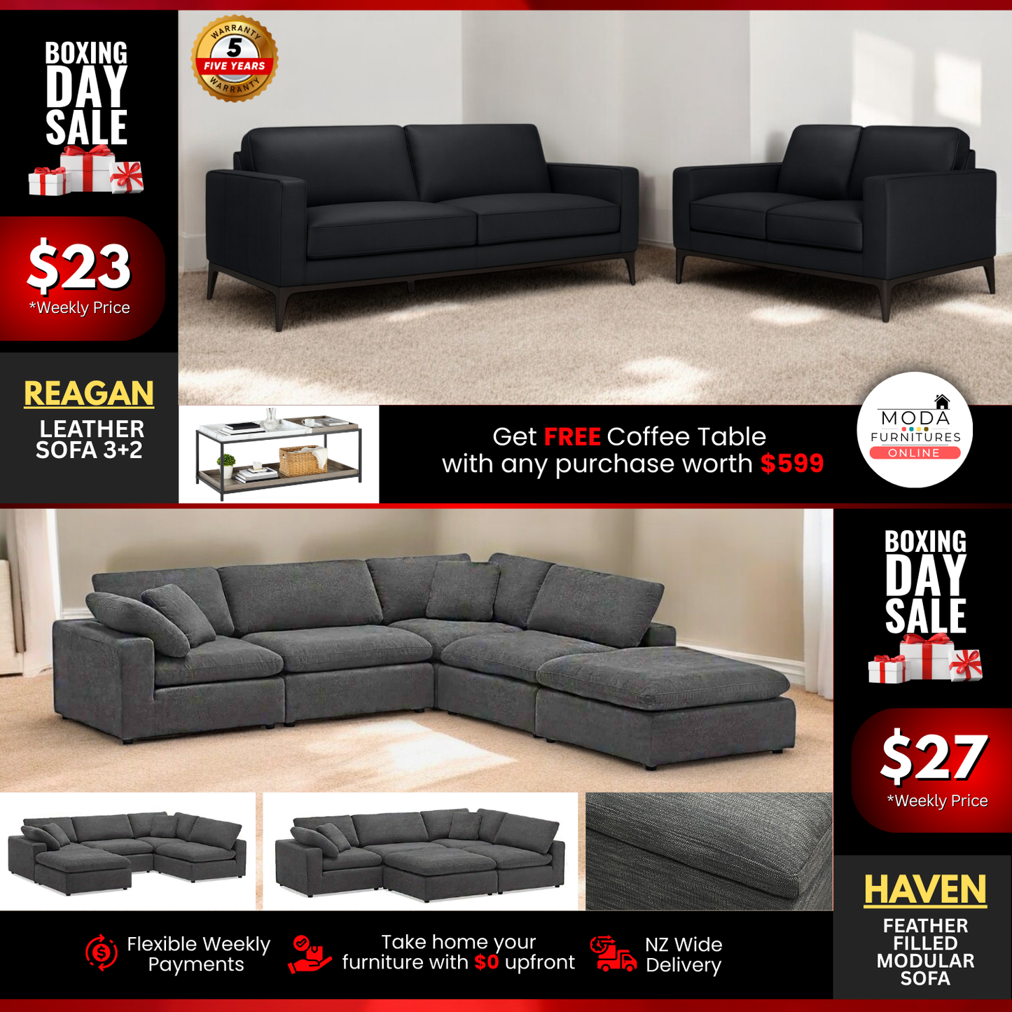 🥊🛋️ Boxing Day Sofa Event – Leather & Modular Comfort 🛋️🥊