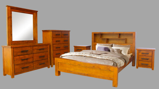 Jasper Bedroom Suite with Bookcase 5PC (Queen)